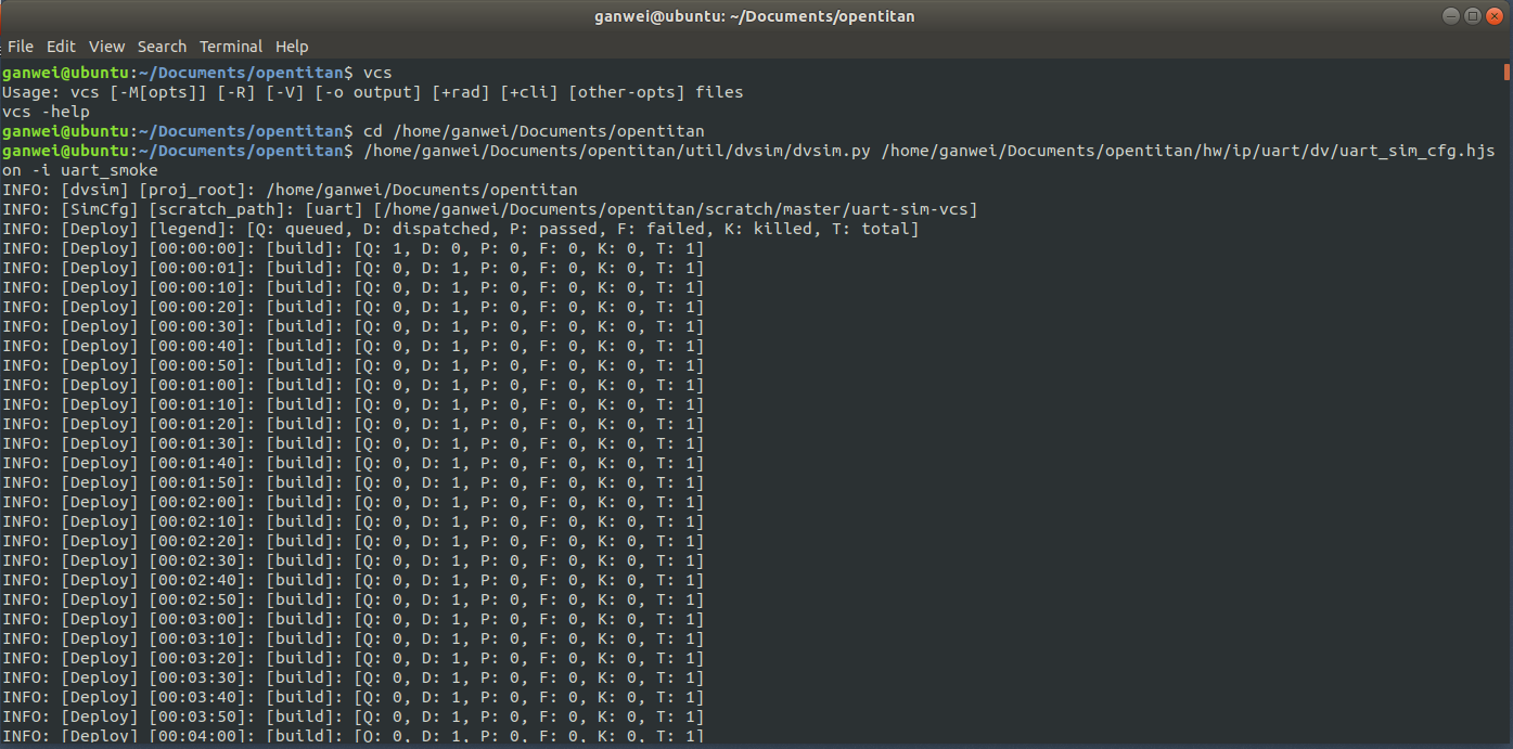 When I use VCS 2018.09 run the uart_smoke test ,it occurs such state ...