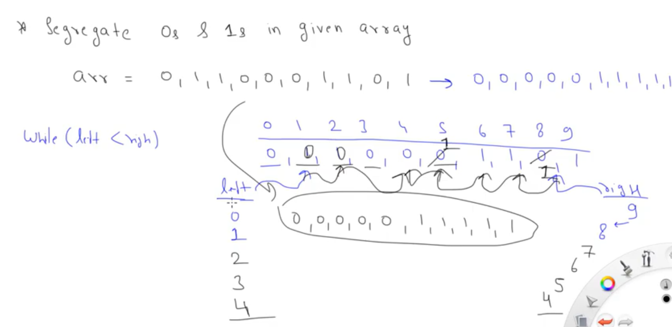 Array - 53_ Segregate 0s 1s in given Array