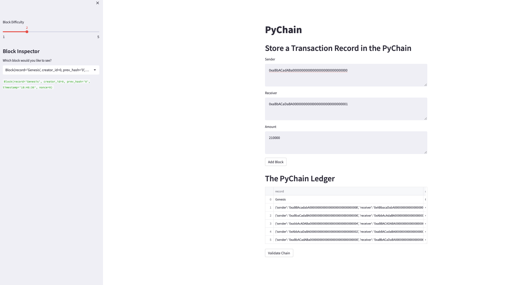 GitHub - fonzeon/blockchain-ledger: Blockchain-based ledger system with ...