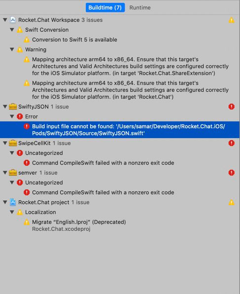 Errors on first build