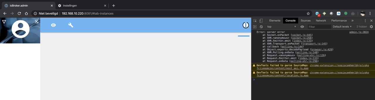 Admin page does not load, Error: Server Error · Issue #517 · ioBroker ...