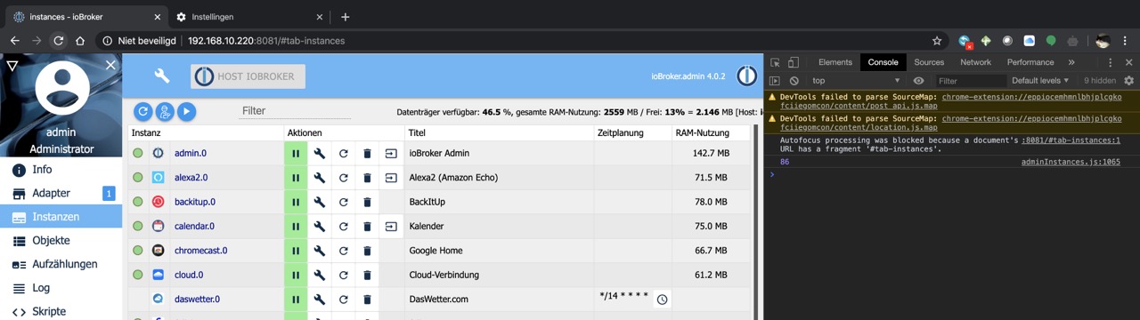 Admin page does not load, Error: Server Error · Issue #517 · ioBroker ...