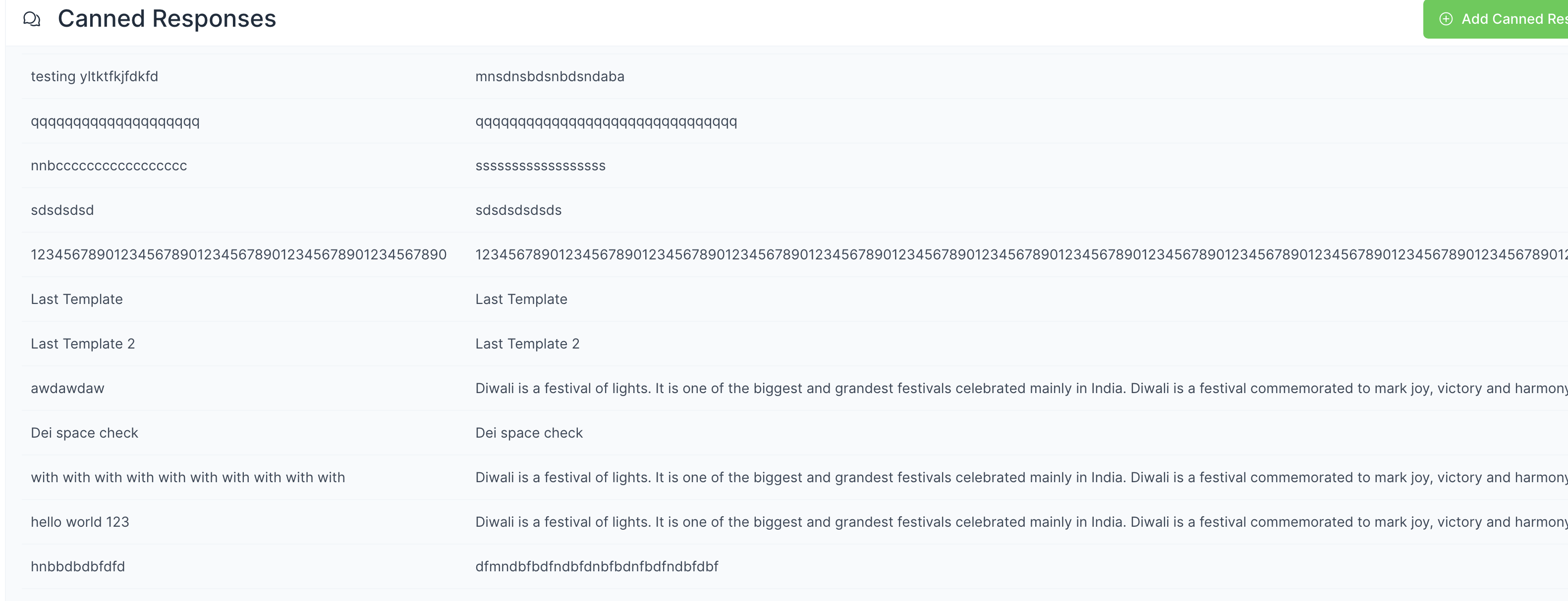 chore avoid Horizontal scroll on canned responses page · Issue 3634