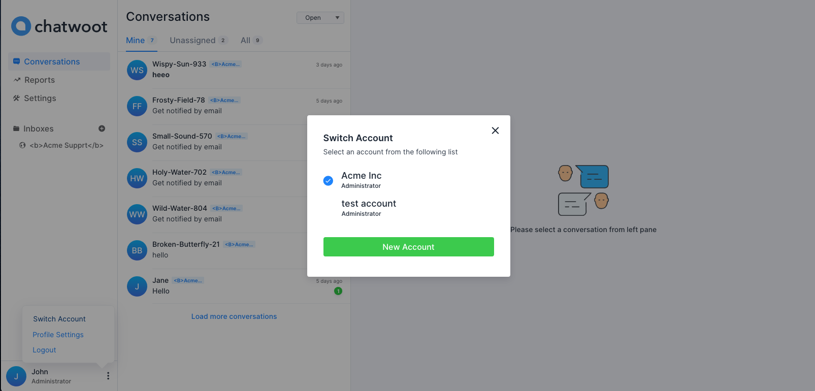 Feature: Ability for the logged in user to create a new account · Issue ...