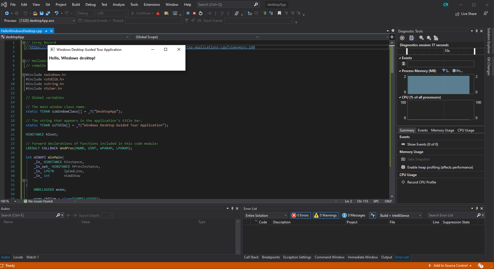 GitHub - CoreyRecord/HelloWindows · GitHub