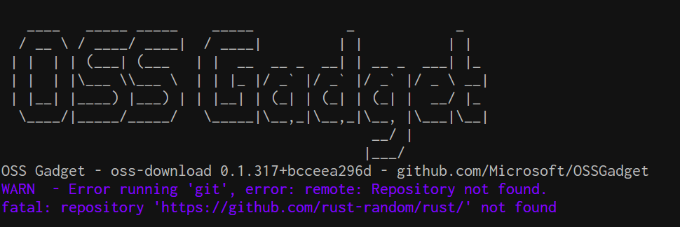 OSS Download: Better output when package isn't found · Issue #239 ...