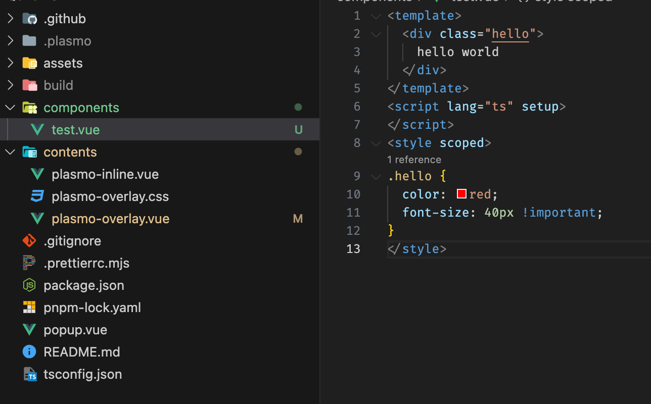  bug with vue use components style invalid issue 800 plasmohq