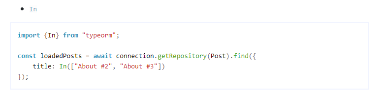 How to use "in" in findAndCount method · Issue #4184 · typeorm/typeorm ...