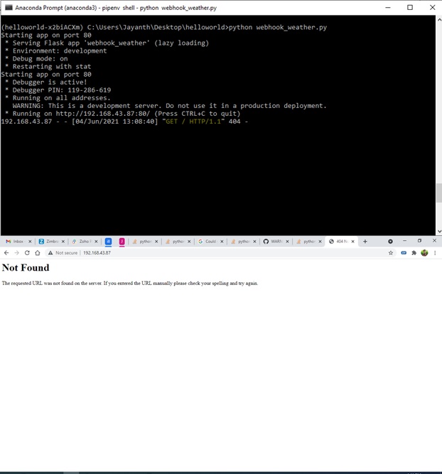 WARNING: Do not use the development server in a production environment ...