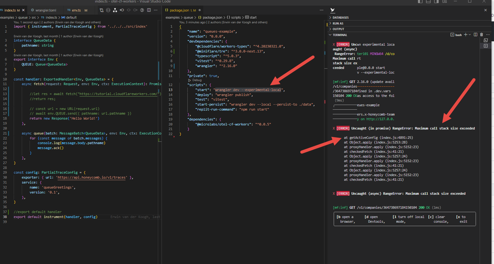 your examples dont work with latest wrangler, miniflare3 · Issue #4 ...