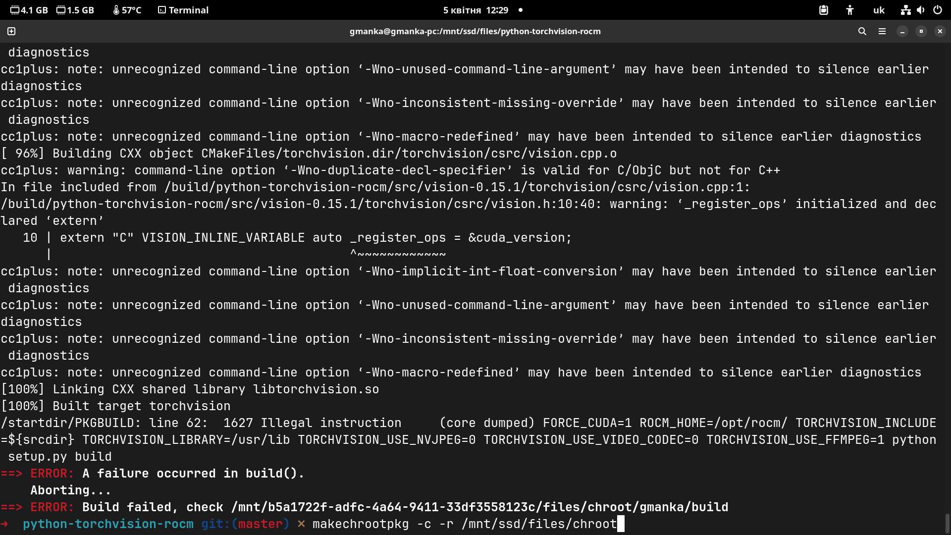 Build Failing Issue 6 Rocm arch python torchvision rocm GitHub