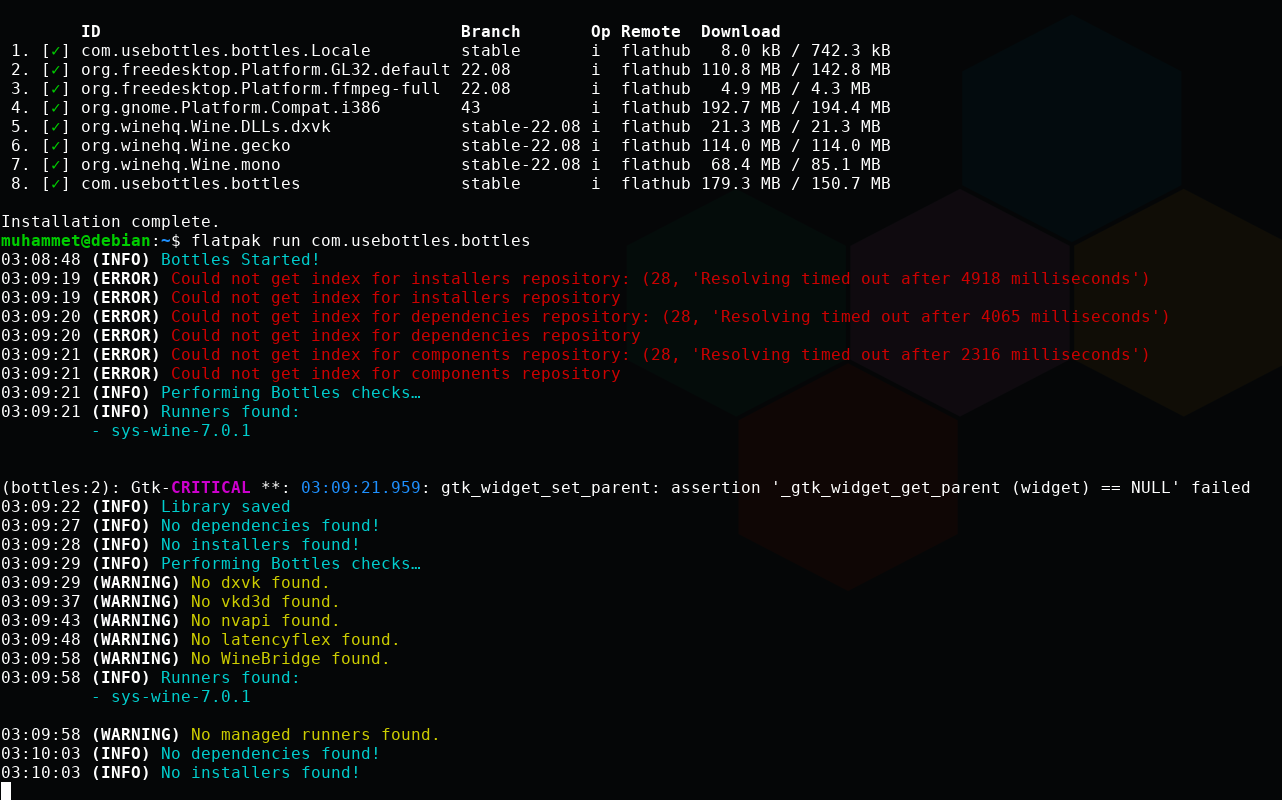 [Bug]: Flatpak bottle version 50.1 installation error · Issue #2563 ...