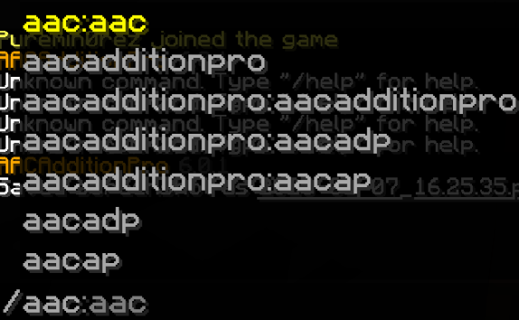AACAdditionPro command not hidden, Tab suggestions not hidden · Issue ...