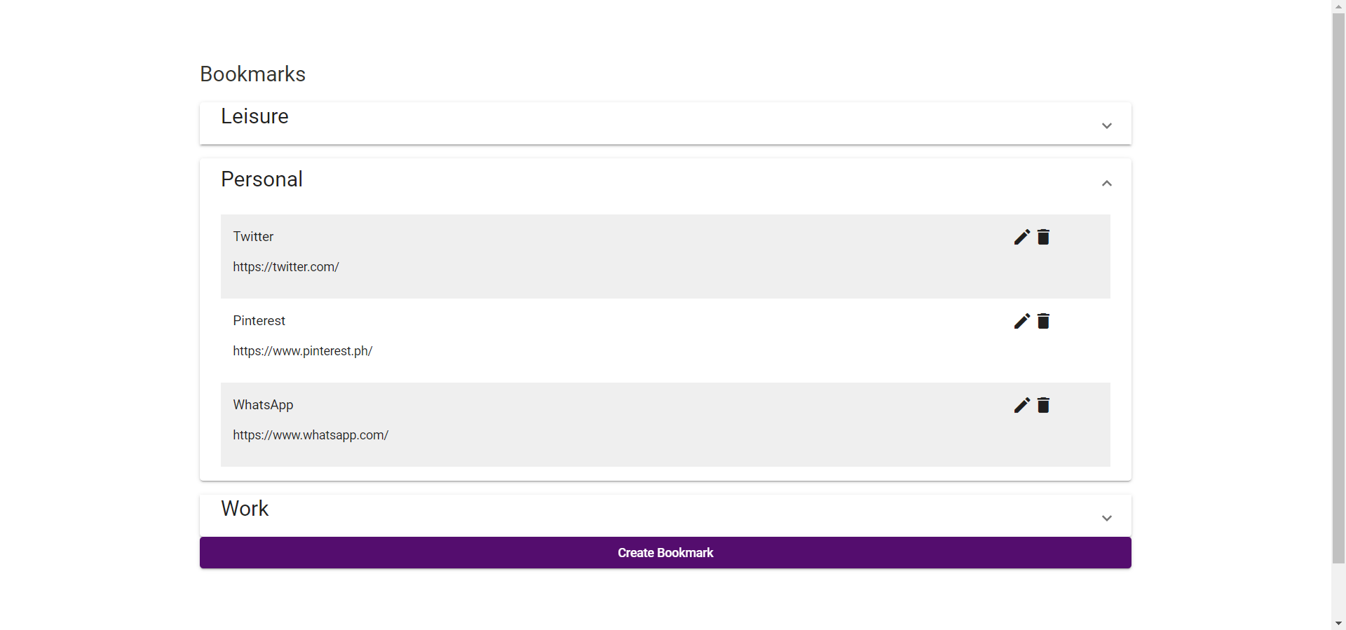GitHub - queeniejgm/bookmark-app: FrontEnd Developer application by ...