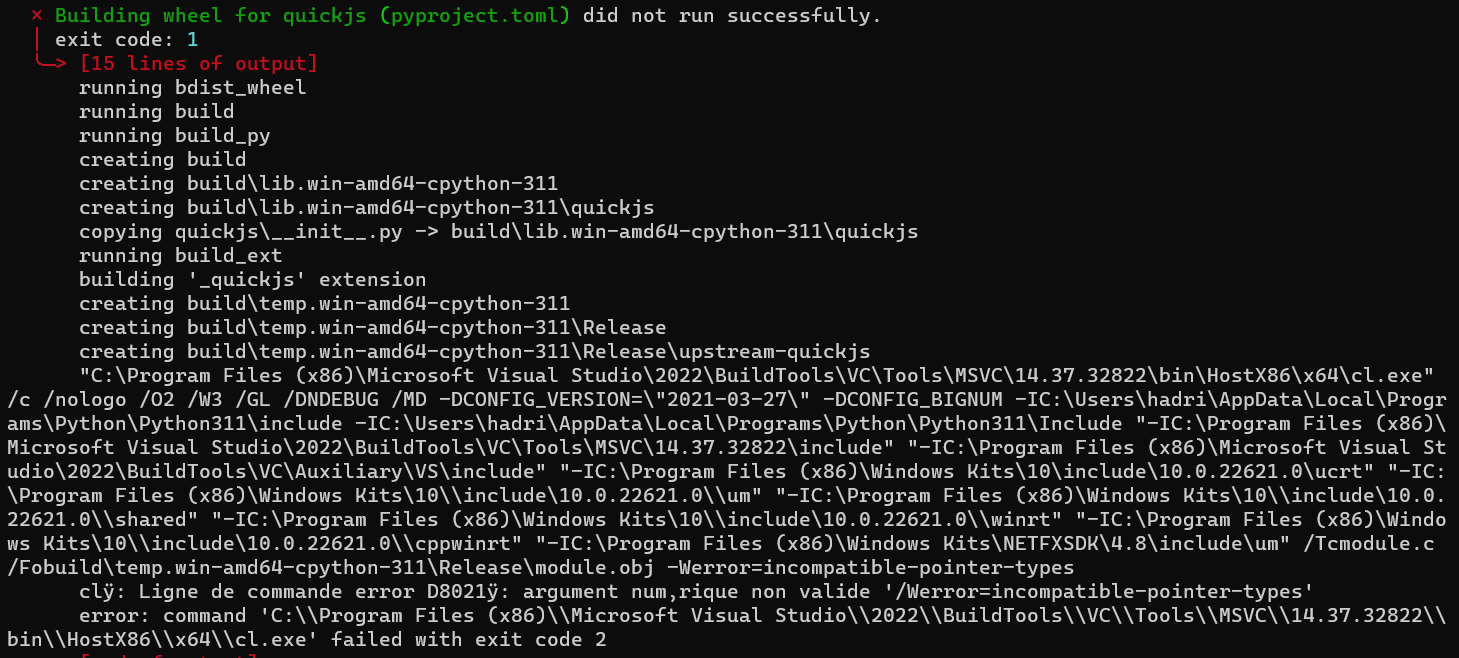Quickjs library installation error issue 823 xtekky gpt4free github