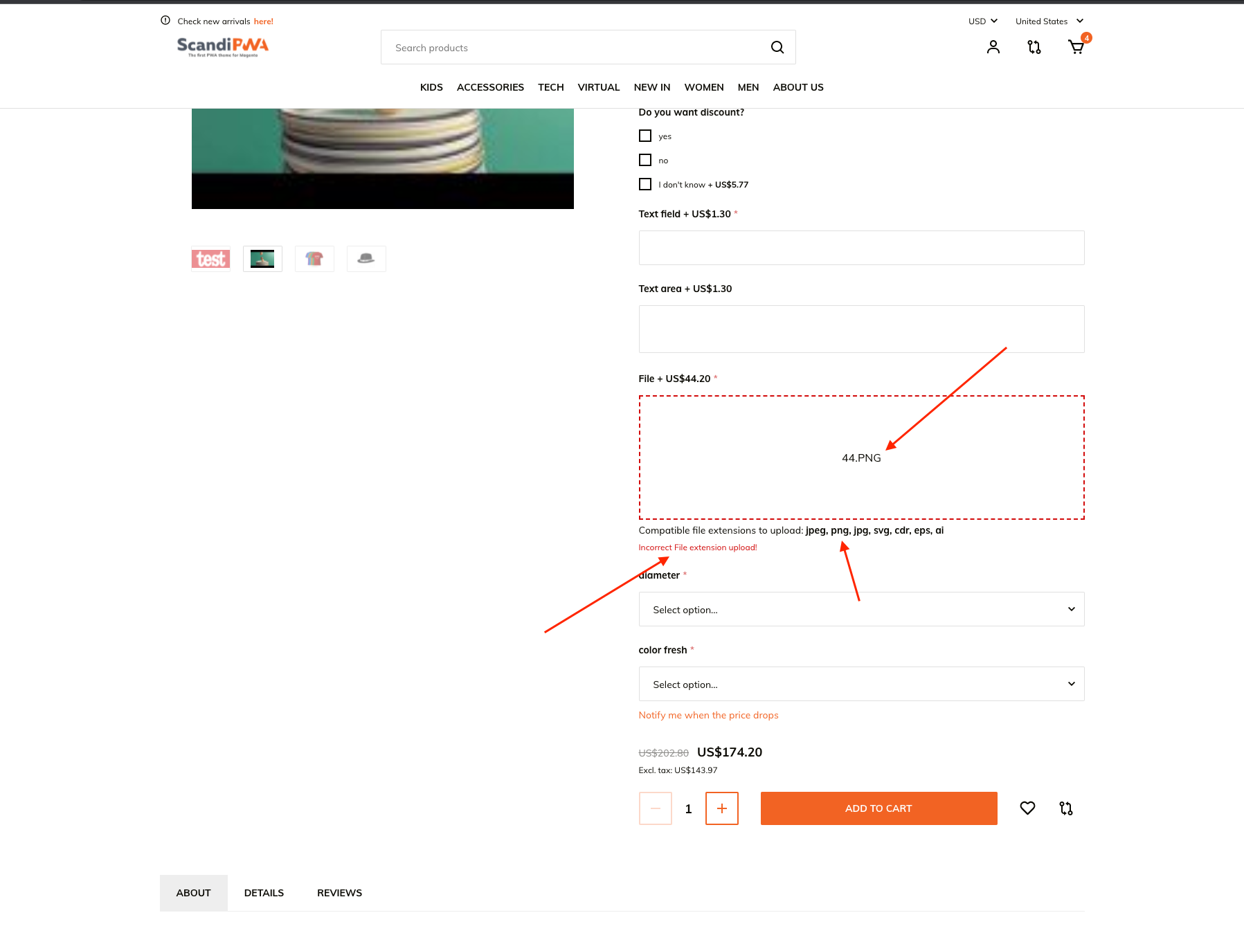 Error message 'Incorrect File extension upload!' appears when uploading ...