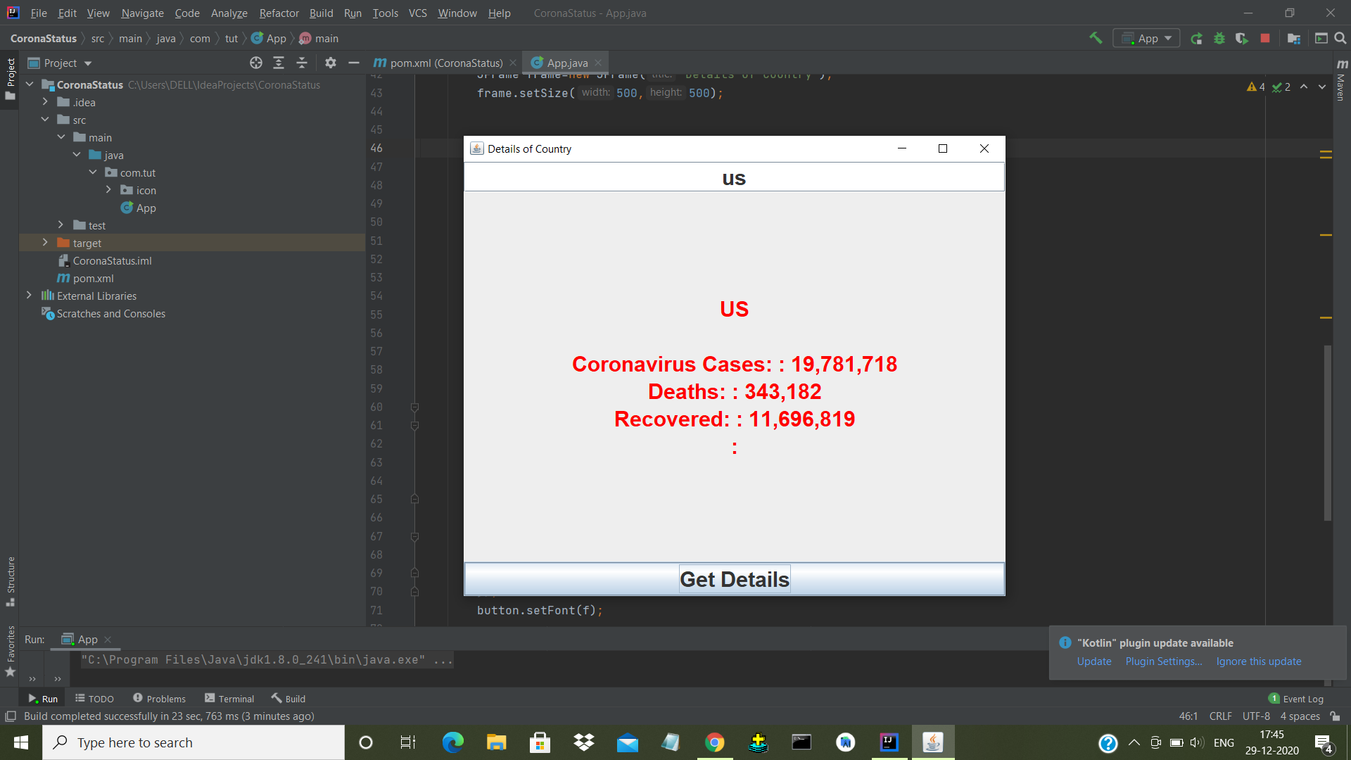 Java De Corona GitHub - ShubhiKatiyar/Corona-Status: IDE Used: Intellij IDEA IDE. It ...