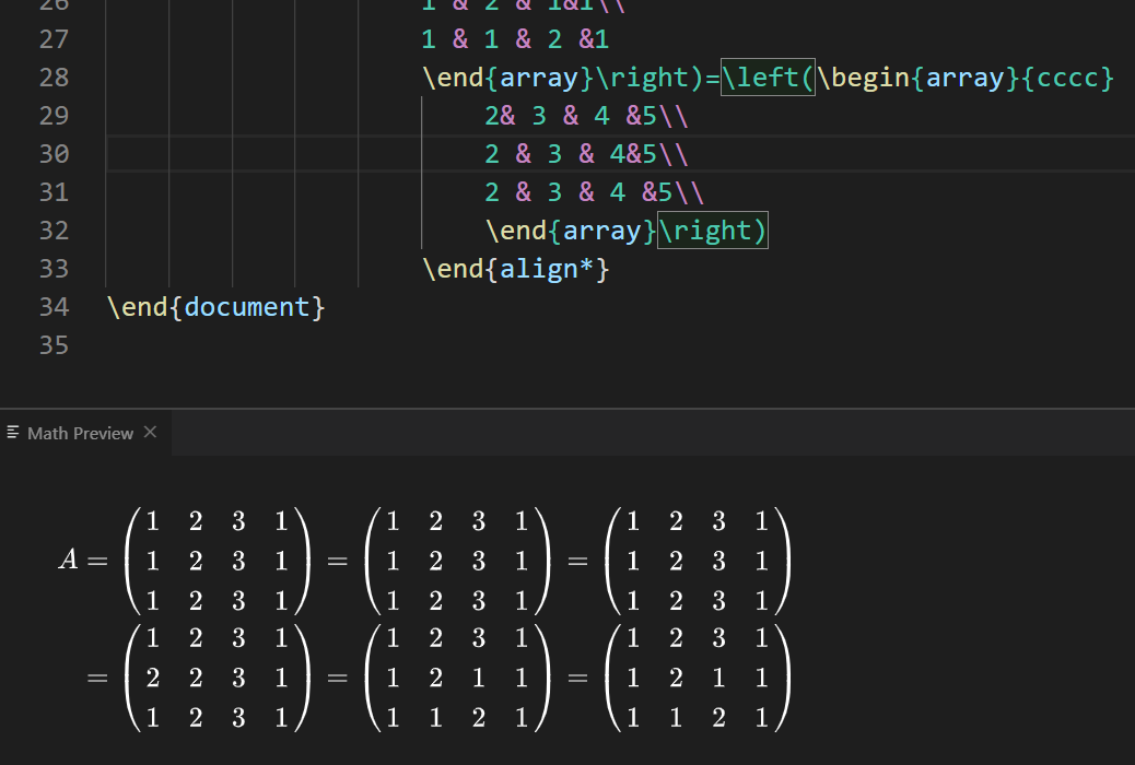 Realtime preview not updated for math environments longer than 20