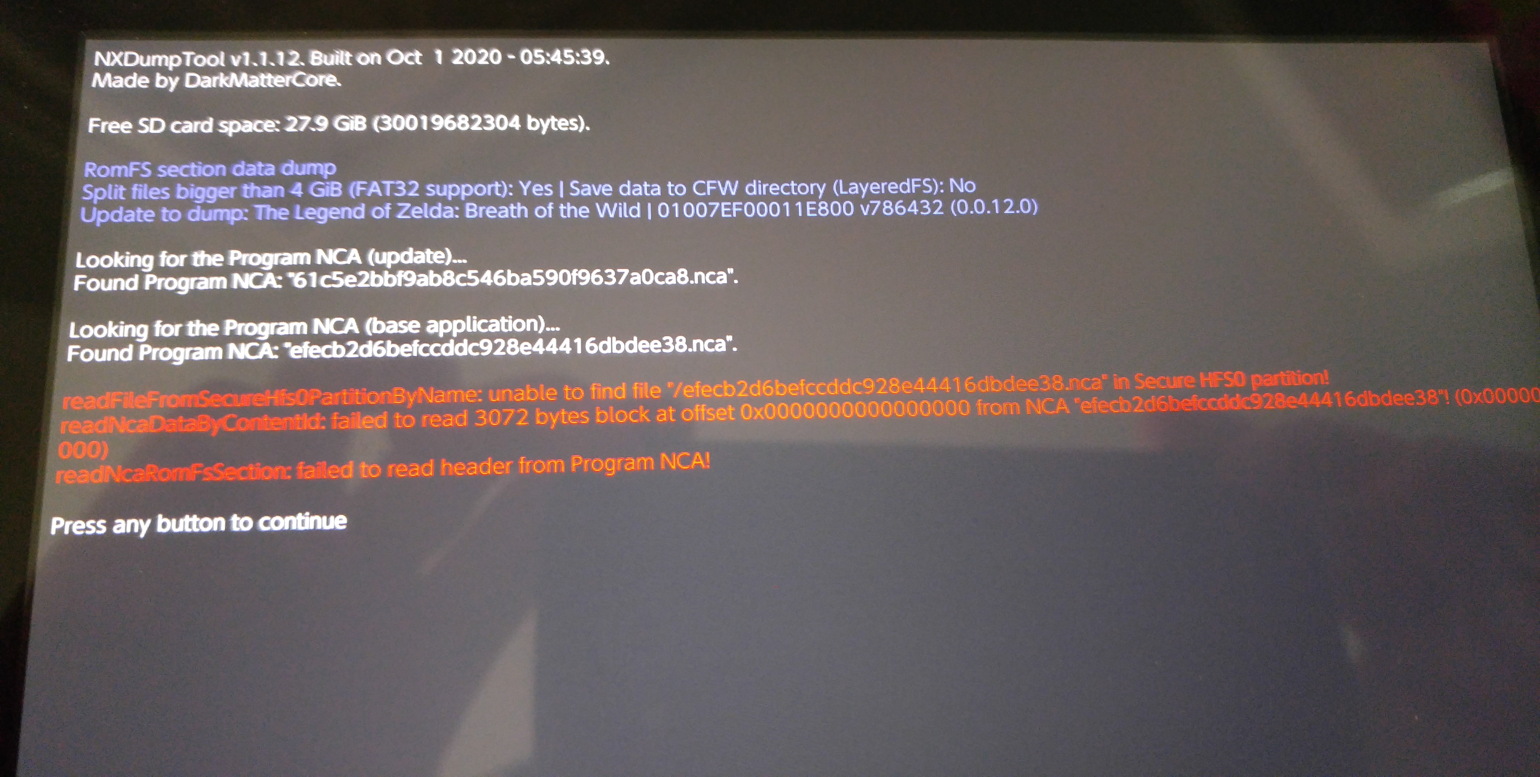 Can't Dump BOTW · Issue #69 · DarkMatterCore/nxdumptool · GitHub