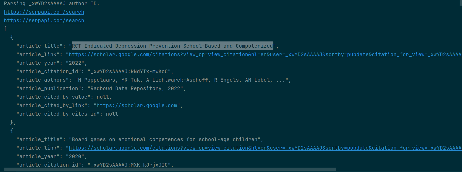 [Google Scholar Author API] Extraction of articles in reverse order ...