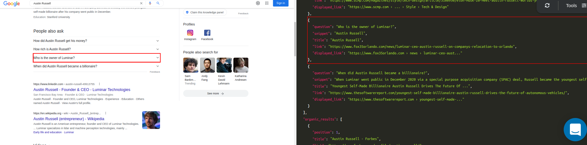 [Google Search API] Related Questions `snippet` is mistaken for `title ...