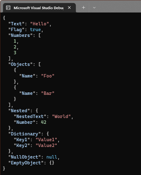 write JSON with syntax highlighting · spectreconsole spectre.console ...