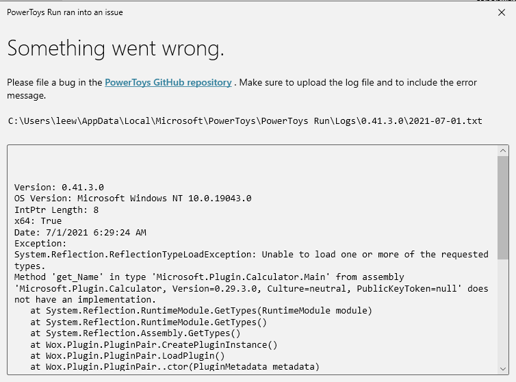 PowerToys Run Issue: Microsoft.Plugin.Calculator.Main · Issue #12103 ...