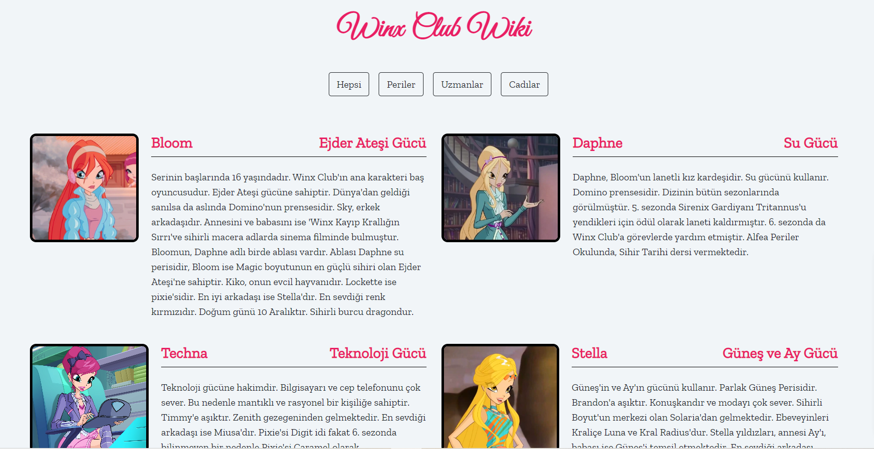 GitHub - caglauzundurukan/JS-WinxClubWiki: I created a site where I ...