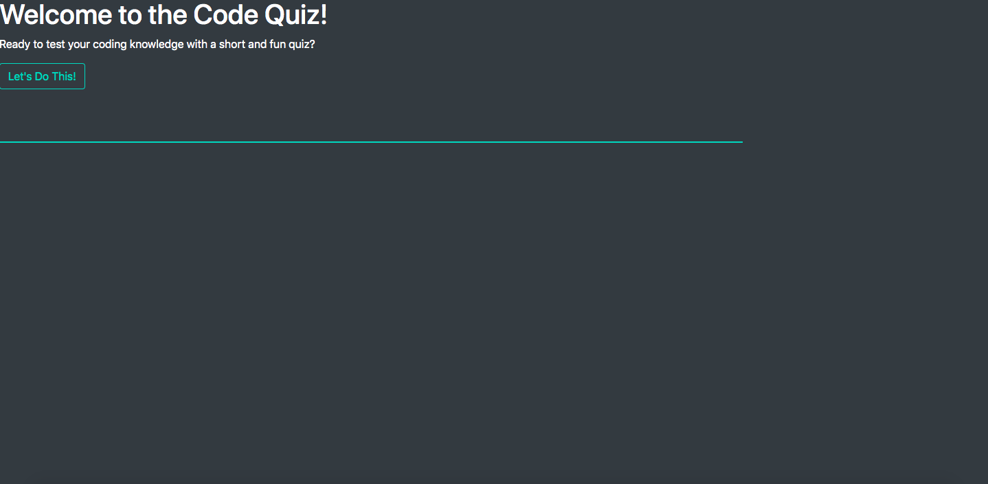 GitHub - mcraeteisha/code-quiz: Test your coding knowledge with this ...