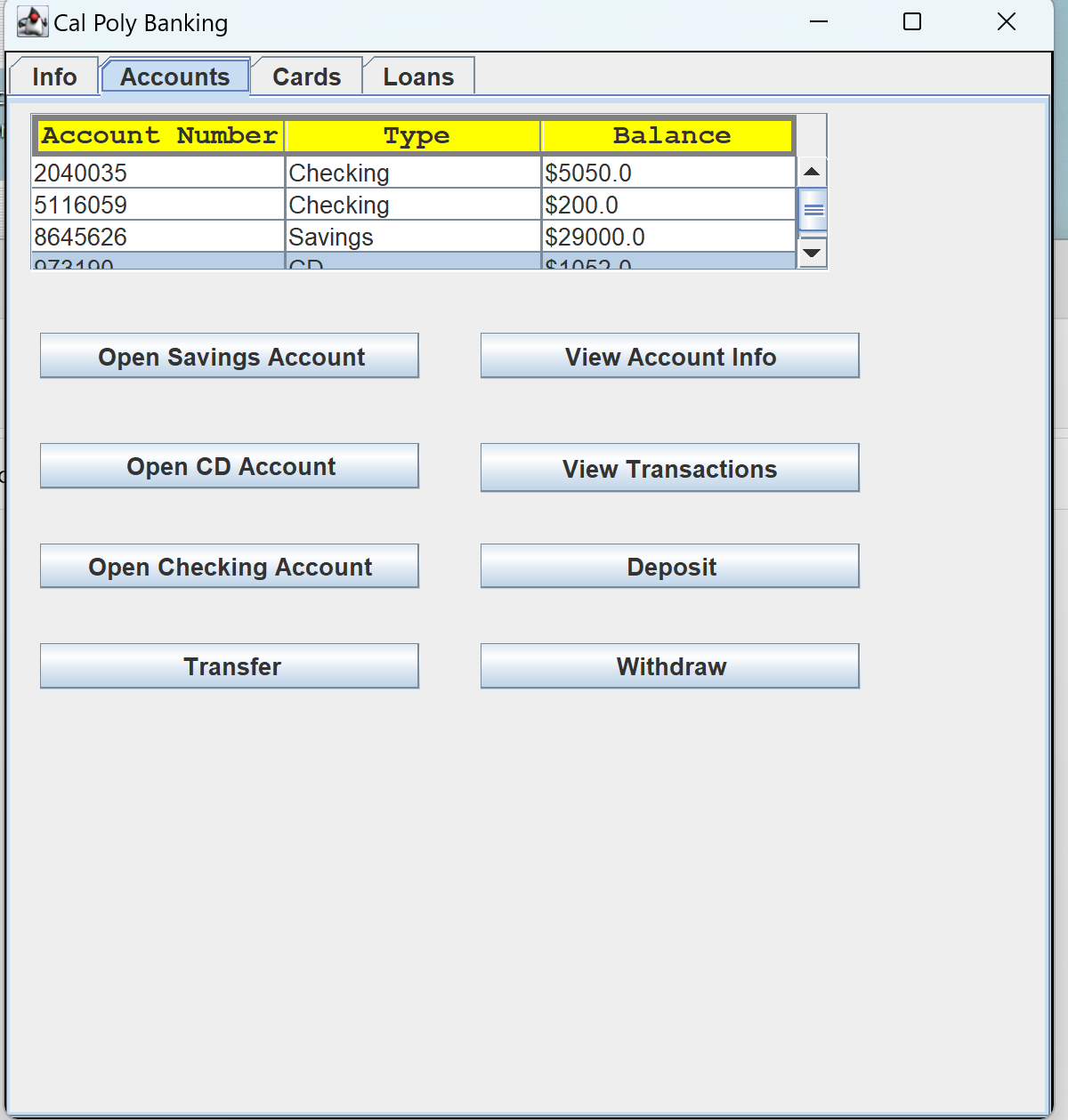 GitHub - arnoldlev/Banking: GUI interface bank simulation program