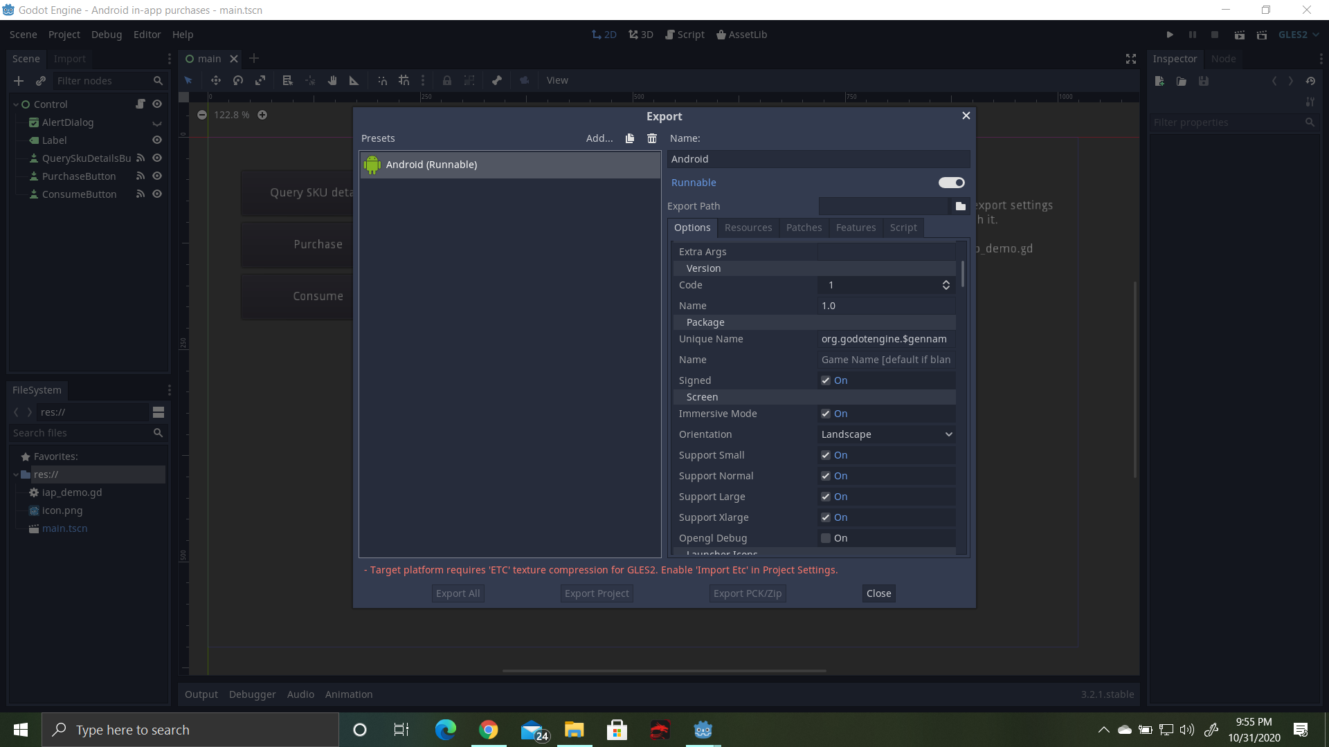 Godot IAP checkbox not appear in android export settings · Issue #545 ...