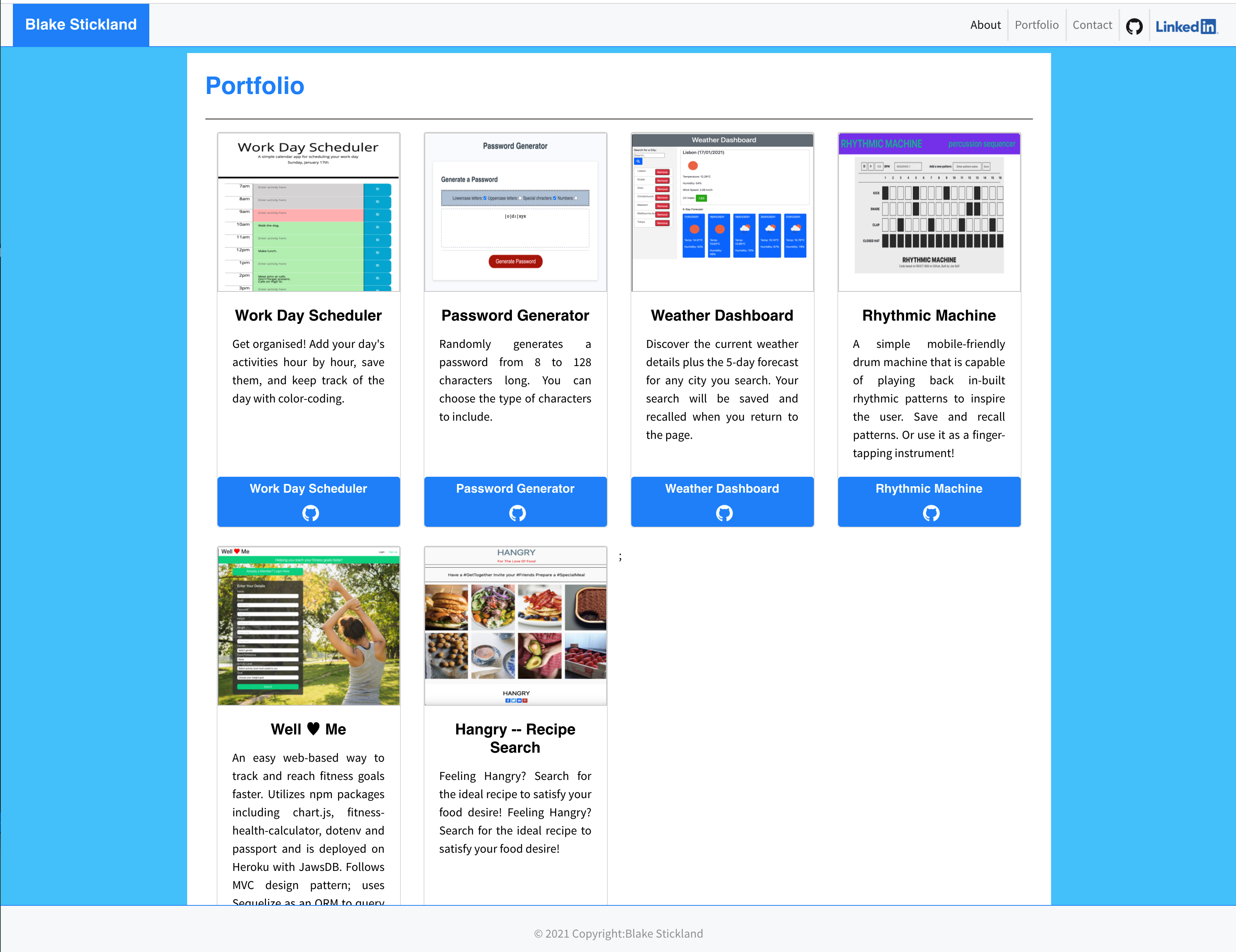 GitHub - blakestickland/react-portfolio: Portfolio showcasing web ...