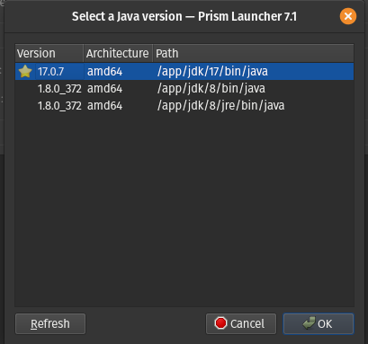 Launcher does not switch JRE · Issue #1423 · PrismLauncher ...