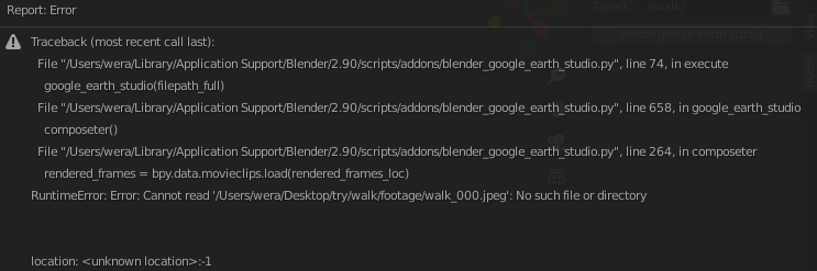 Error Issue 1 Pjardin Blender Google Earth Studio Github Error Issue 1 Pjardin Blender Google Earth Studio Github