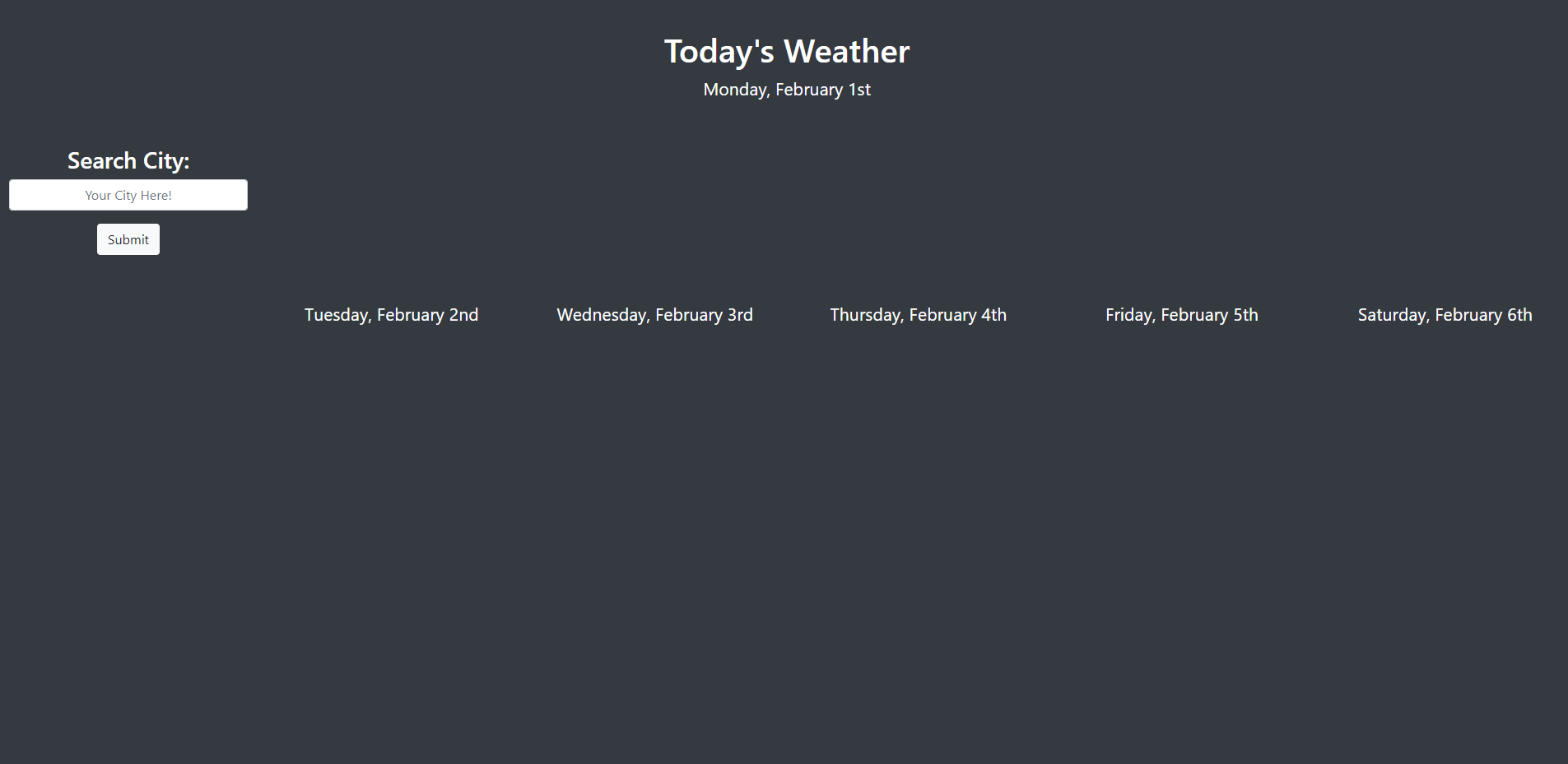 GitHub - robertsunde/Weather-Dashboard: A Weather Application designed ...