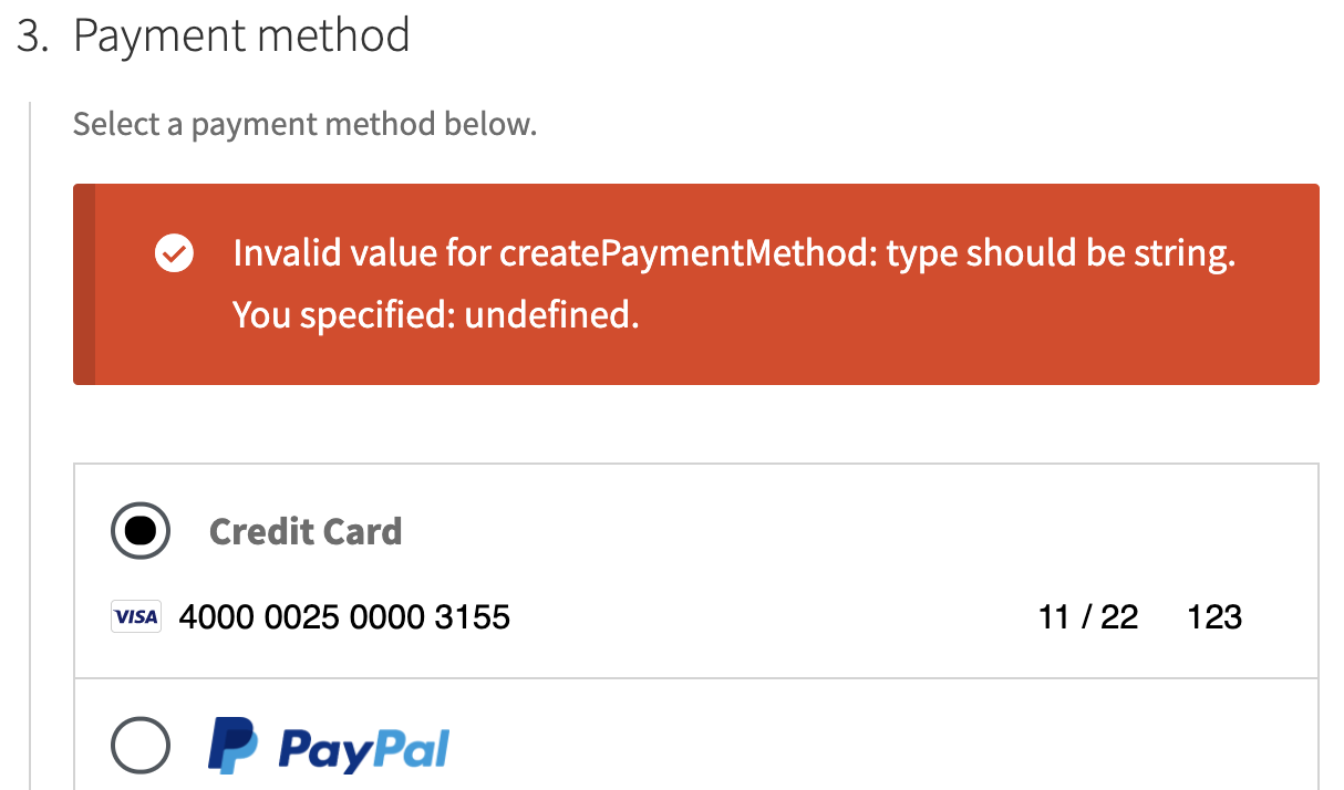 Paying with credit card breaks in checkout block · Issue #1594 ...