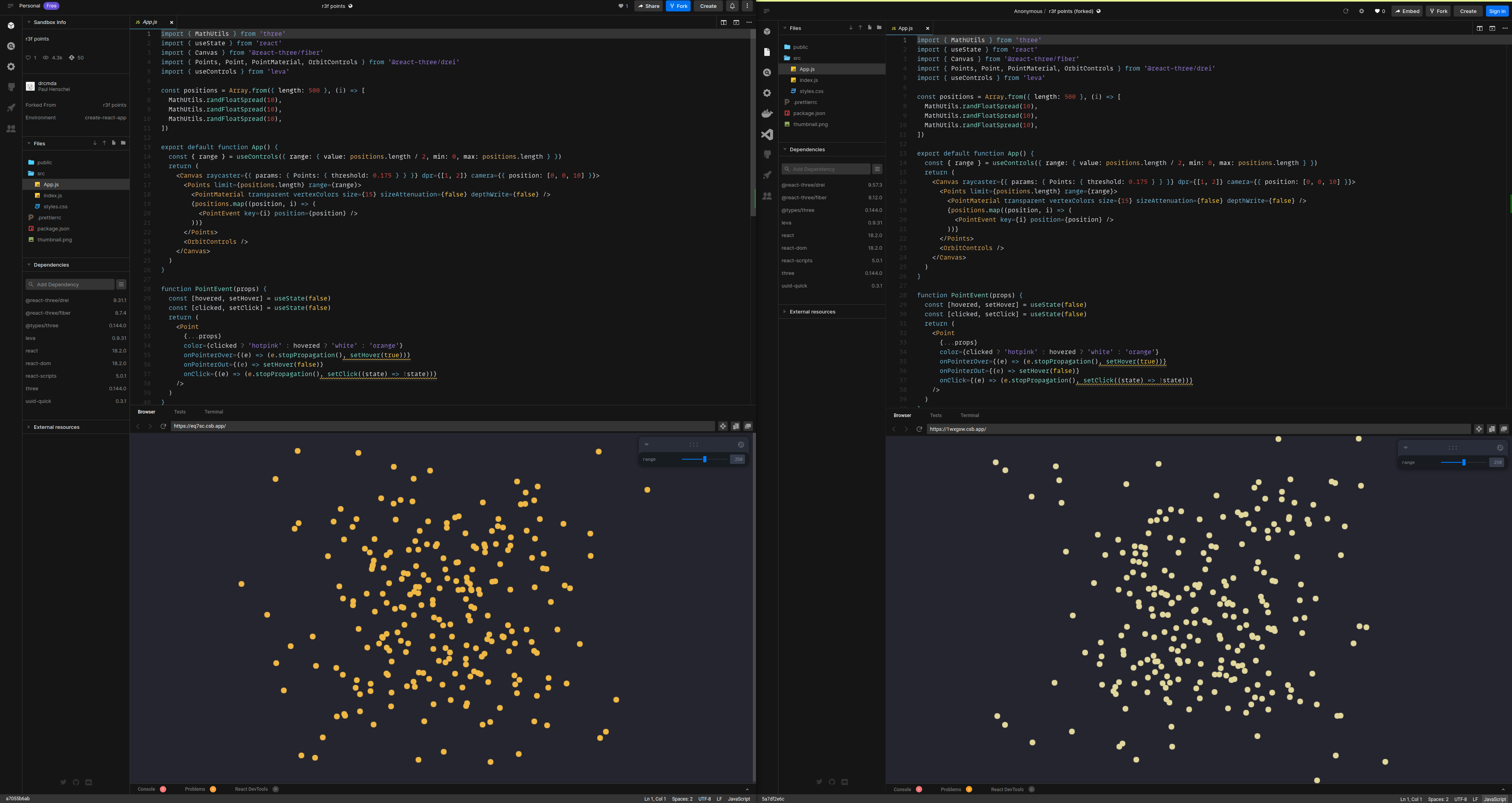 PointMaterial color changes after drei@9.56.18 · Issue #1354 · pmndrs ...