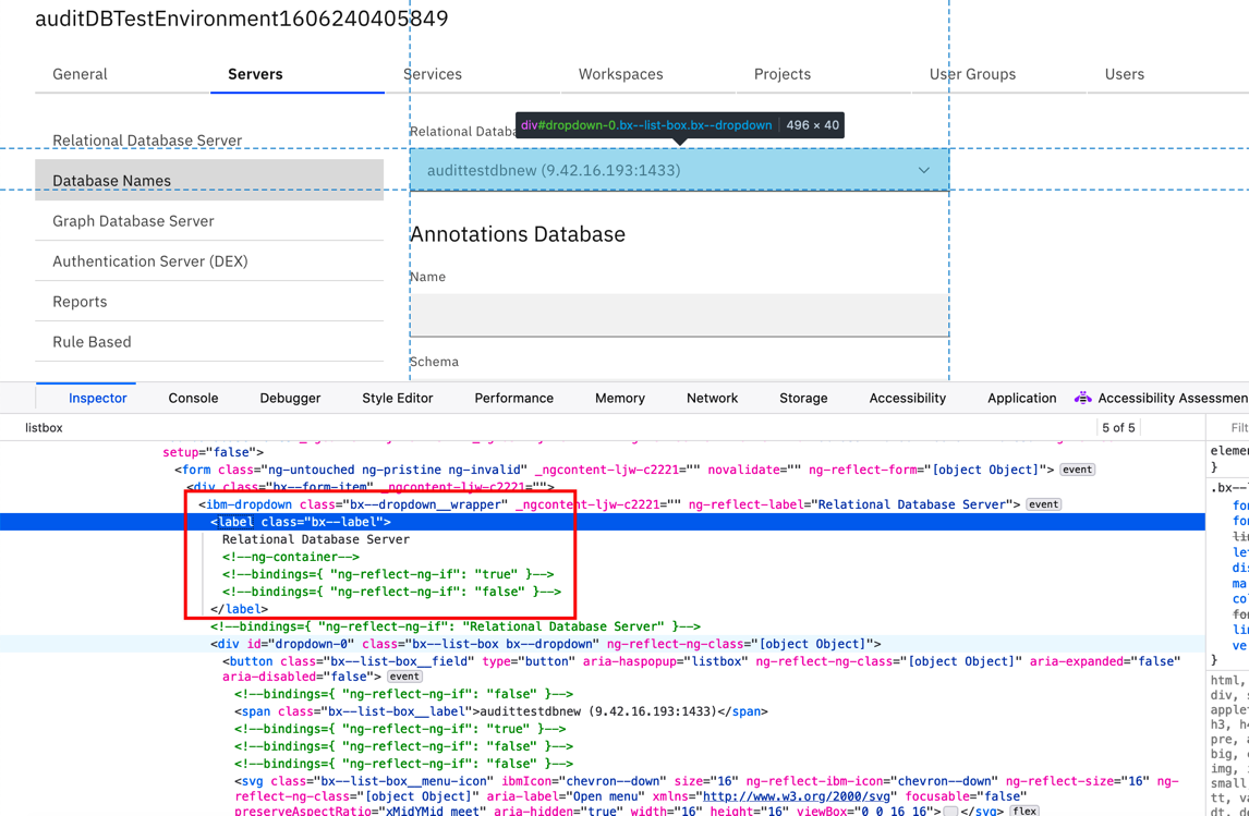 ibmdropdown component lacks a "label for" attribute (Accessiblity