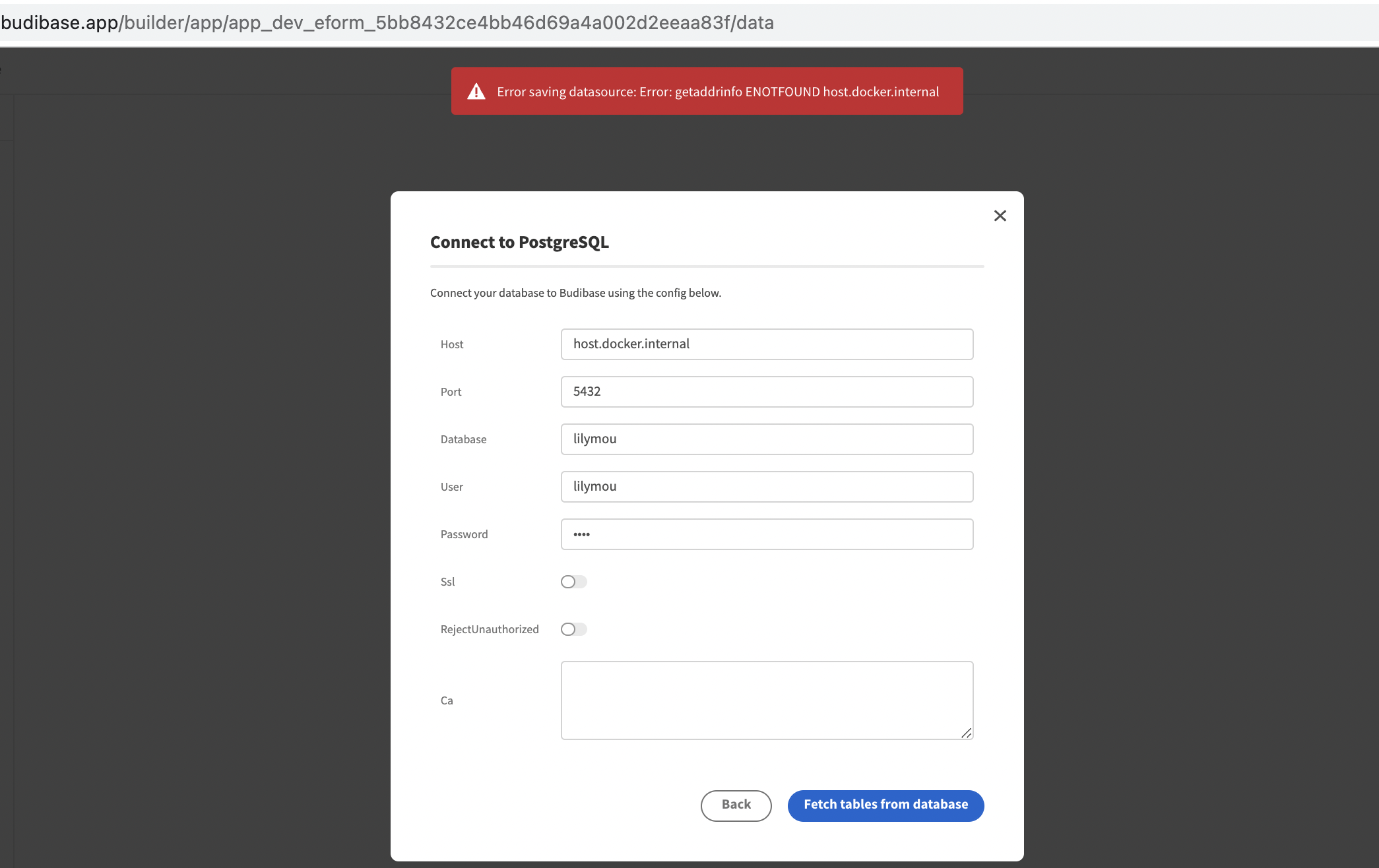Error saving datasource (PostgreSQL) · Budibase budibase · Discussion ...