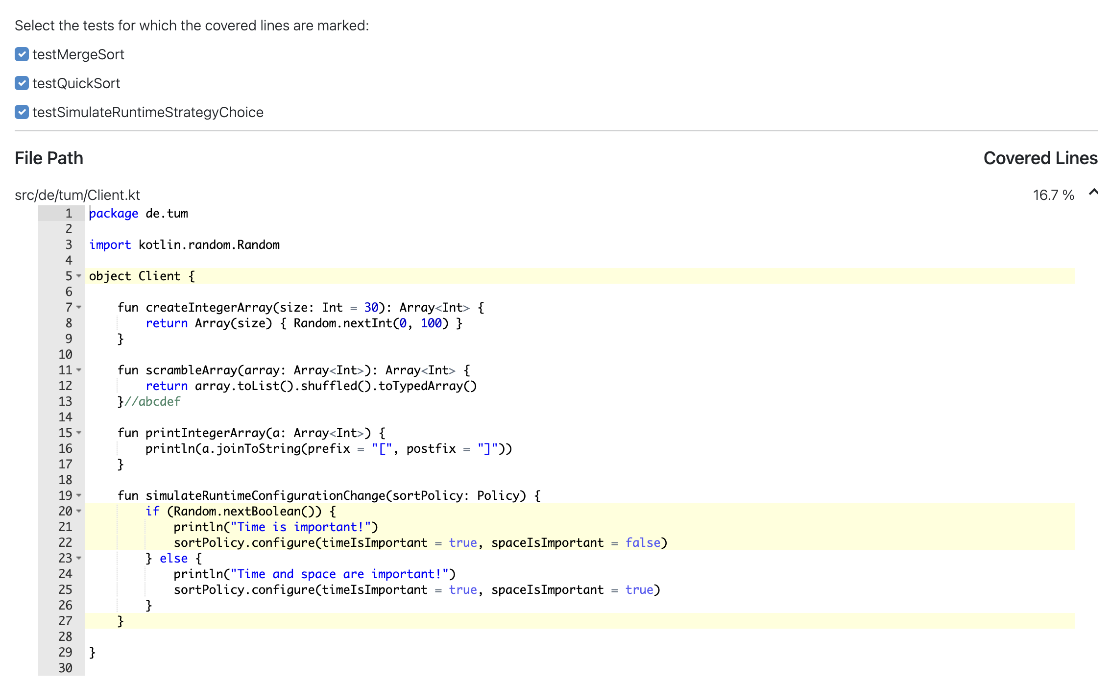 `Programming exercises` Add the option to record the testwise