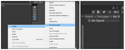 Creating a Wormhole Signal Asset and renaming it