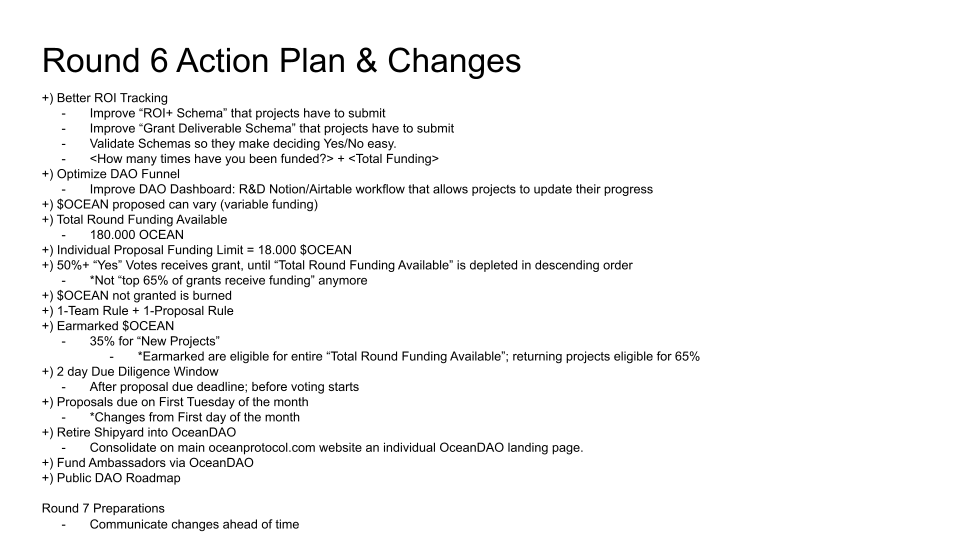 Round 6 Action Plan   Changes