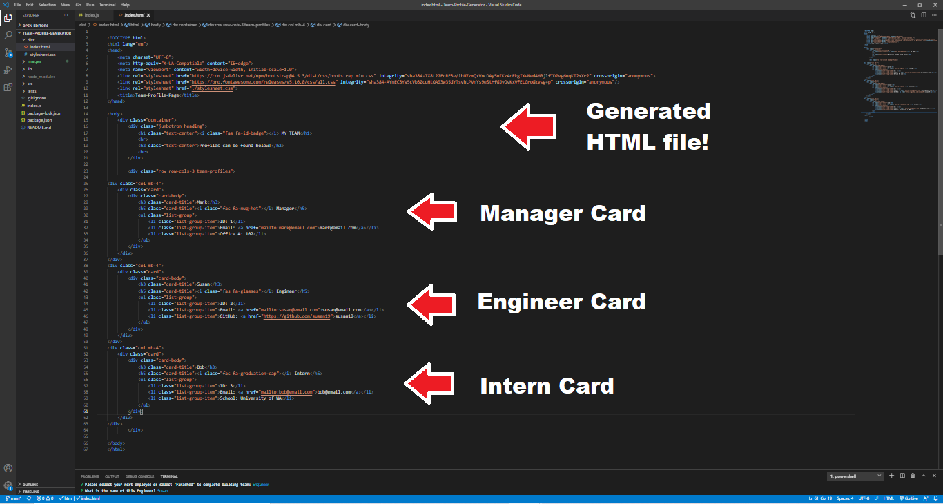 GitHub - GregHarris90/Team-Profile-Generator: This is for an ...