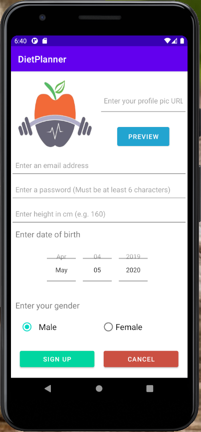 Github Dimitrismalliaris Diet App A Diet App Built For Android