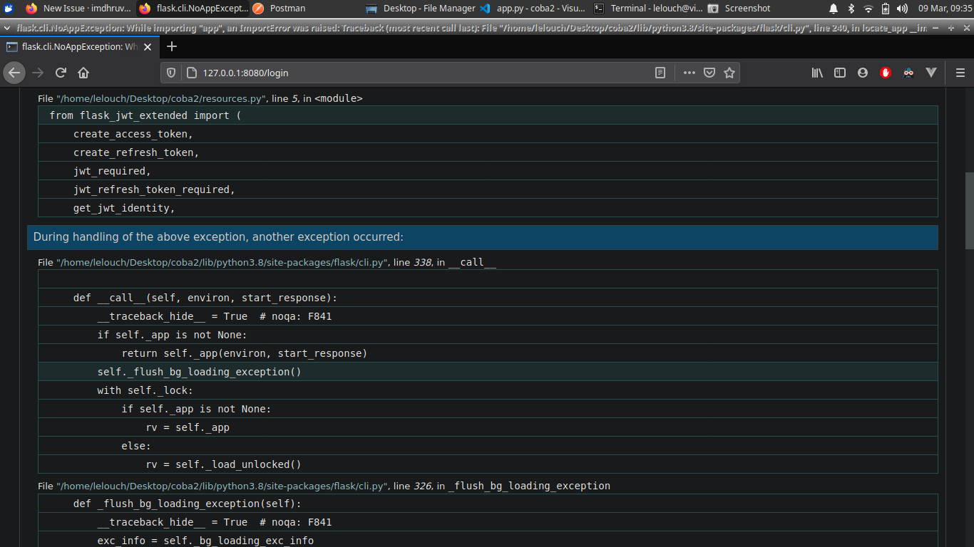 flask.cli.NoAppException: While importing "app", an ImportError was ...