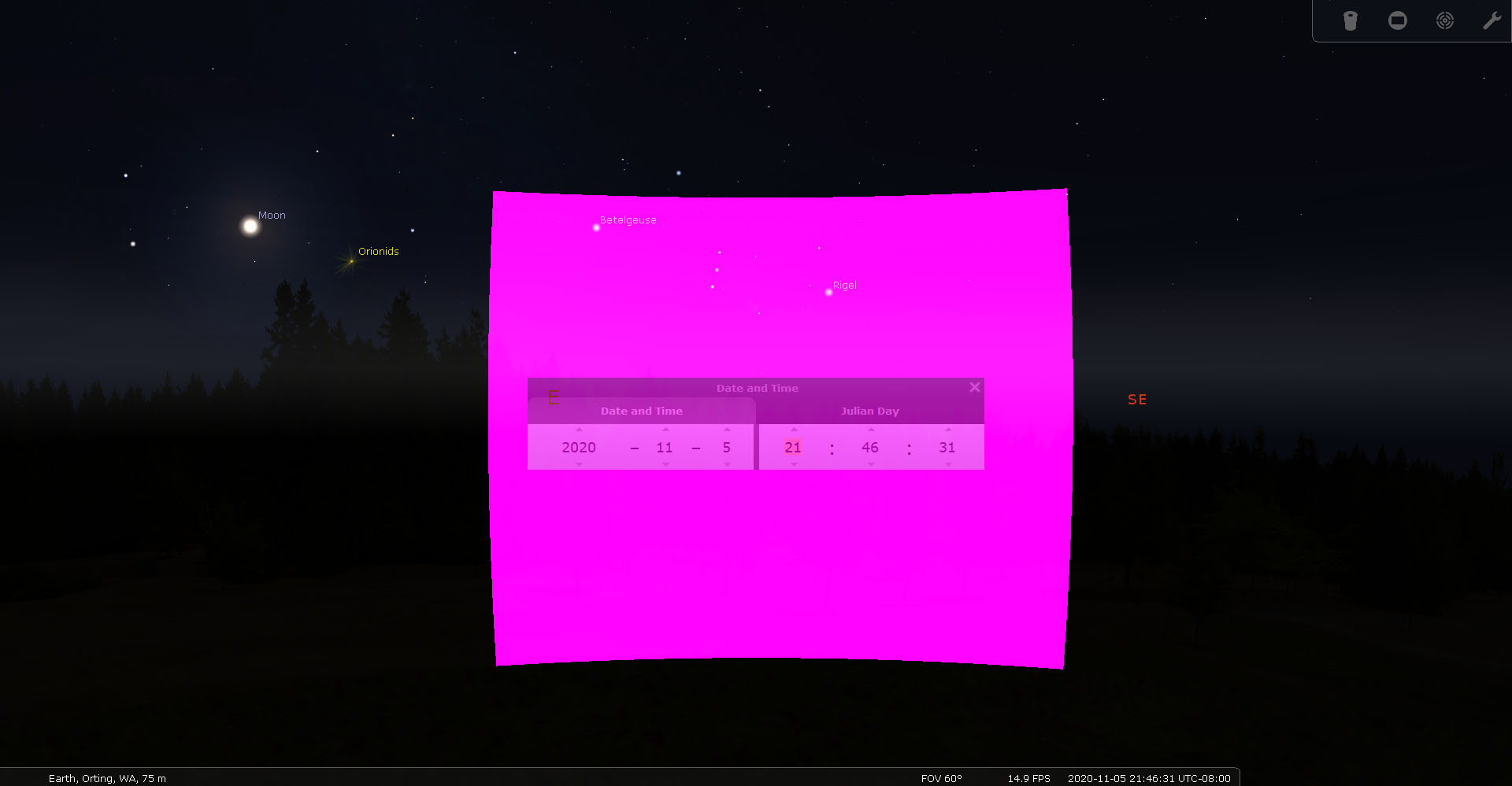 Single pink panel in custom landscape · Issue 1352 · Stellarium