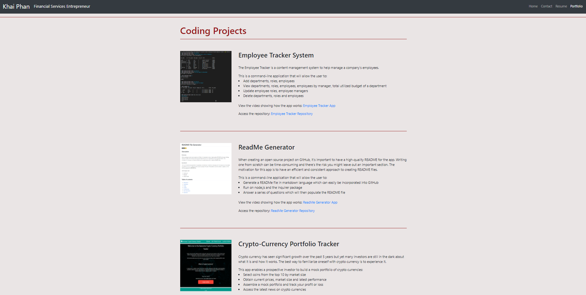 GitHub - KhaiTPhan/Khai-Portfolio: This is a summary of projects completed.