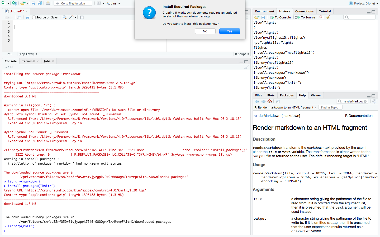 r markdown for mac