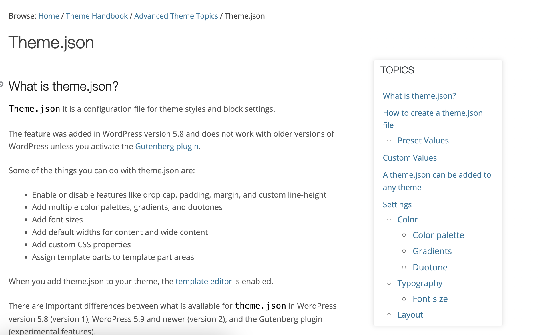 table of content does not show all heading links