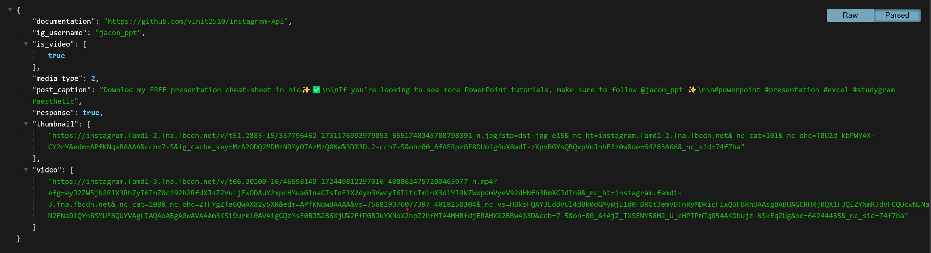 GitHub - vinit2510/Instagram-Api: This API is used to download content ...